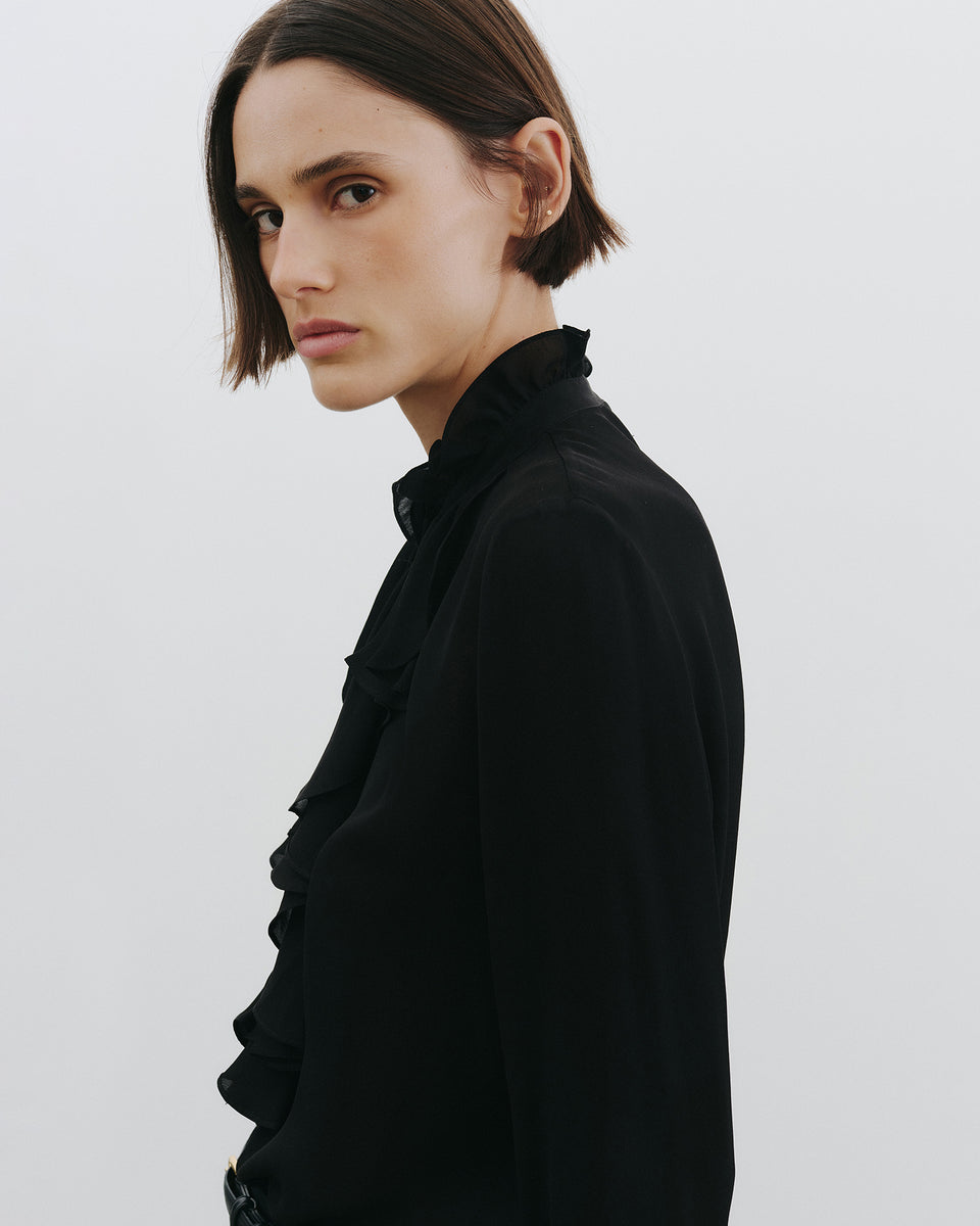 LILY SILK BLOUSE IN BLACK