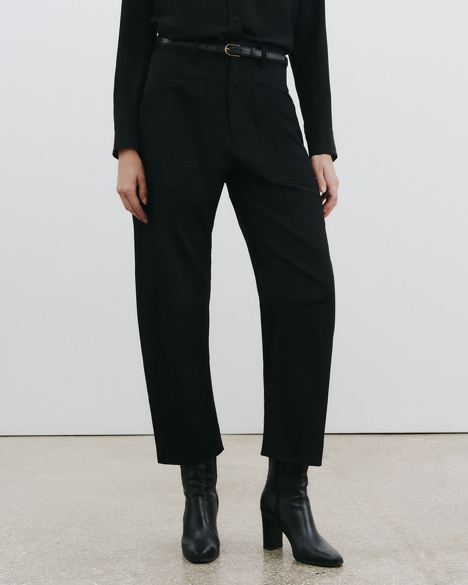 SHON WOOL PANT IN BLACK