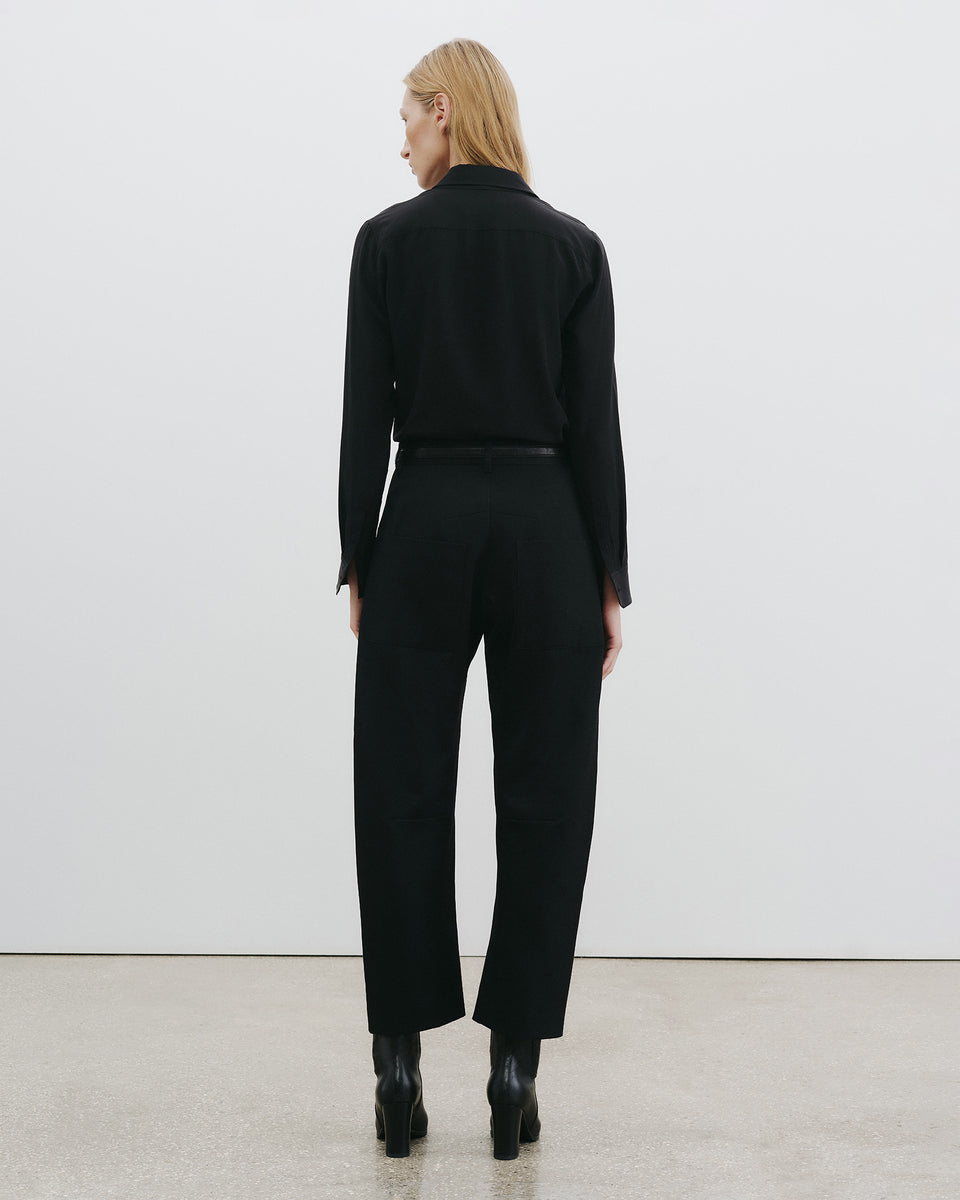 SHON WOOL PANT IN BLACK
