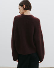 TOMASO CASHMERE SWEATER IN BURGUNDY