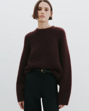 TOMASO CASHMERE SWEATER IN BURGUNDY