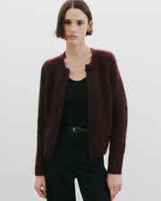 SASKIA CASHMERE CARDIGAN IN BURGUNDY