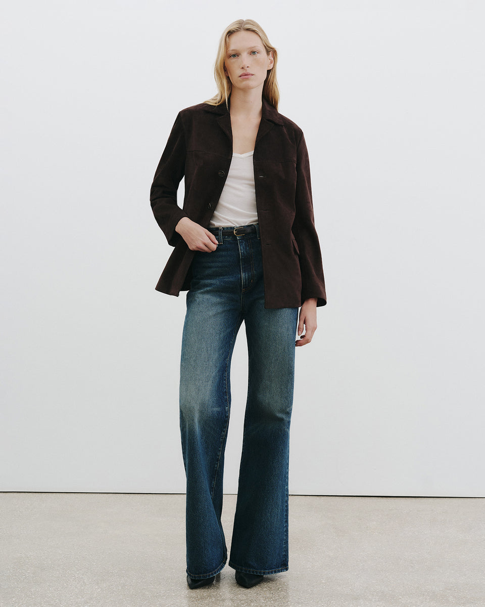 TRISTAN SUEDE JACKET IN ESPRESSO