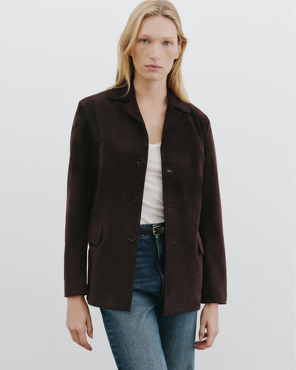 TRISTAN SUEDE JACKET IN ESPRESSO