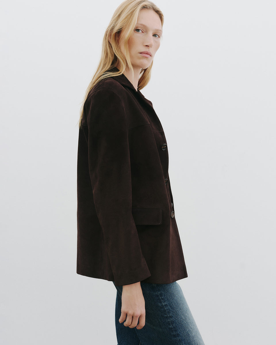 TRISTAN SUEDE JACKET IN ESPRESSO