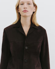 TRISTAN SUEDE JACKET IN ESPRESSO