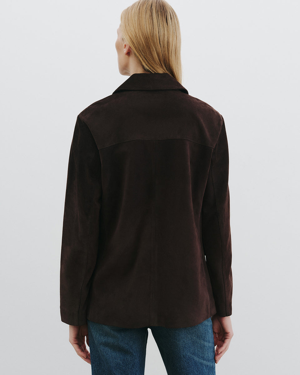TRISTAN SUEDE JACKET IN ESPRESSO