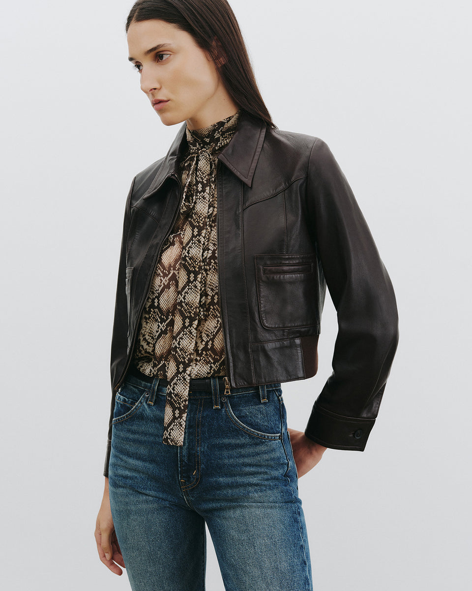 ALLA SILK HALTERNECK TOP IN STONE/BROWN SNAKE PRINT