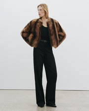 ELAN SHEARLING JACKET IN CAMEL/BROWN