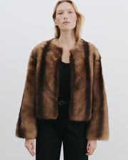 ELAN SHEARLING JACKET IN CAMEL/BROWN