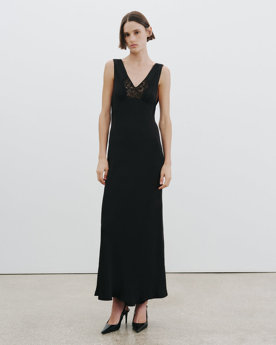 ROYA SILK DRESS IN BLACK