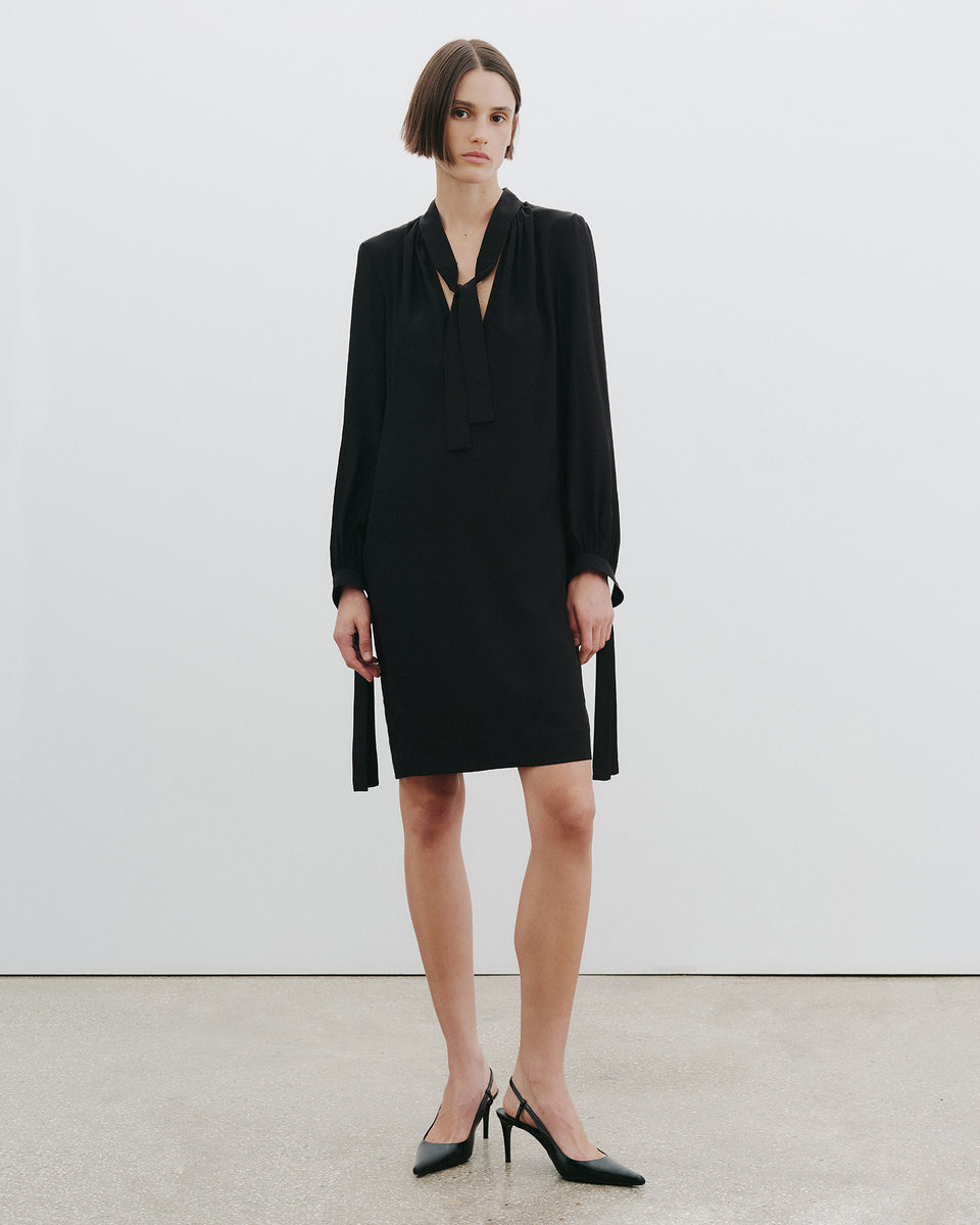 tie neck dress VADA TIE NECK SILK DRESS
