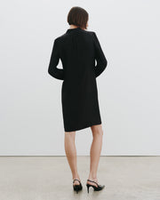 VADA TIE NECK SILK DRESS IN BLACK