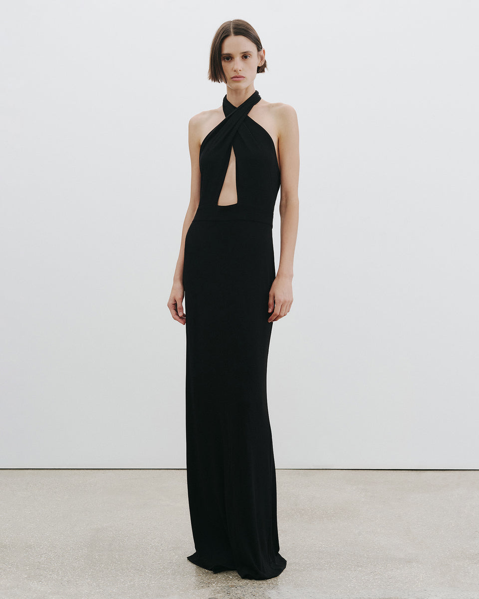 nili lotan halter dress EDDIE KNIT HALTER DRESS | Women's Handmade Slim Dress In Custom Medallion Crochet