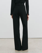 RIVERS WOOL PANT IN BLACK PINSTRIPE