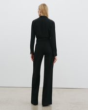 RIVERS WOOL PANT IN BLACK PINSTRIPE