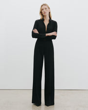 RIVERS WOOL PANT IN BLACK PINSTRIPE