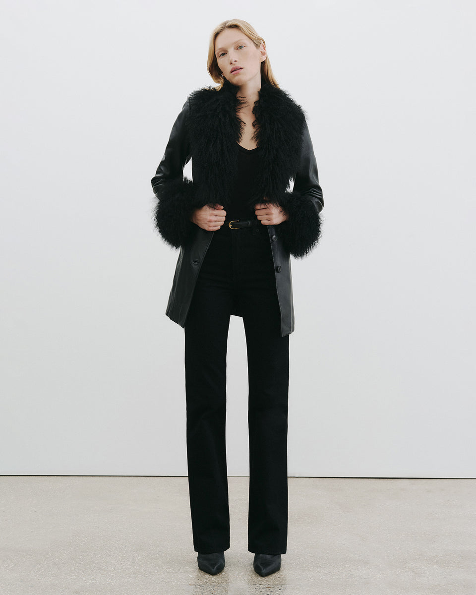 SEFA LEATHER JACKET IN BLACK