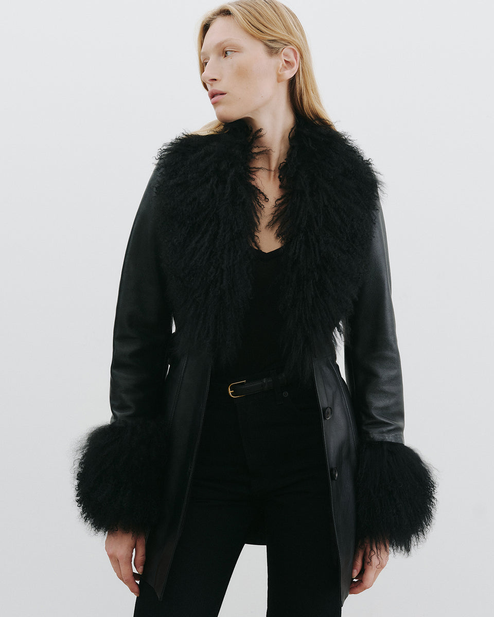 SEFA LEATHER JACKET IN BLACK