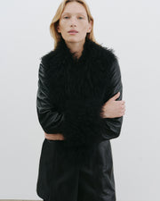 SEFA LEATHER JACKET IN BLACK