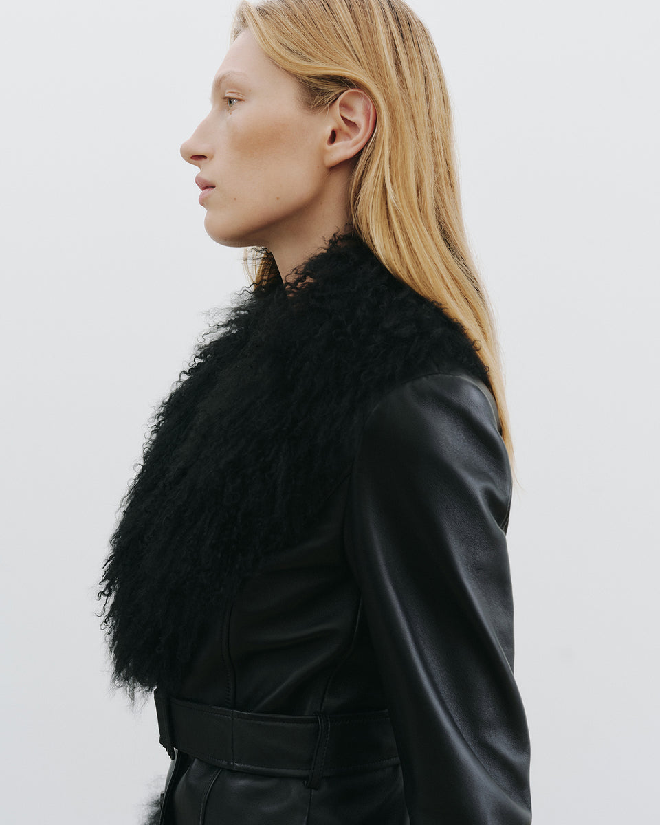 SEFA LEATHER JACKET IN BLACK