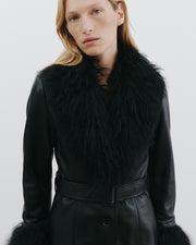 SEFA LEATHER JACKET IN BLACK