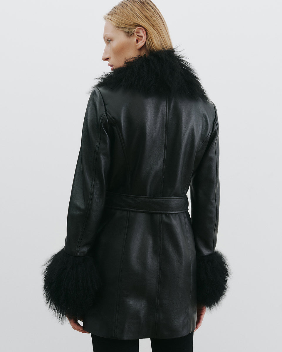 SEFA LEATHER JACKET IN BLACK