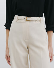 DANA BELT IN IVORY W/ GOLD BUCKLE