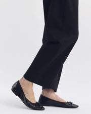 LEATHER BALLET FLAT IN BLACK