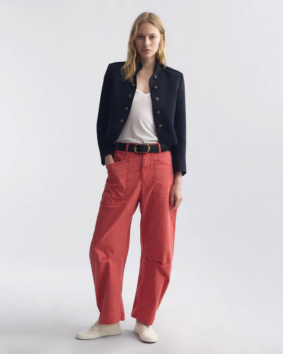 SHON COTTON PANT IN VINTAGE WASHED - FADED RED