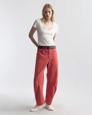 SHON COTTON PANT IN VINTAGE WASHED - FADED RED