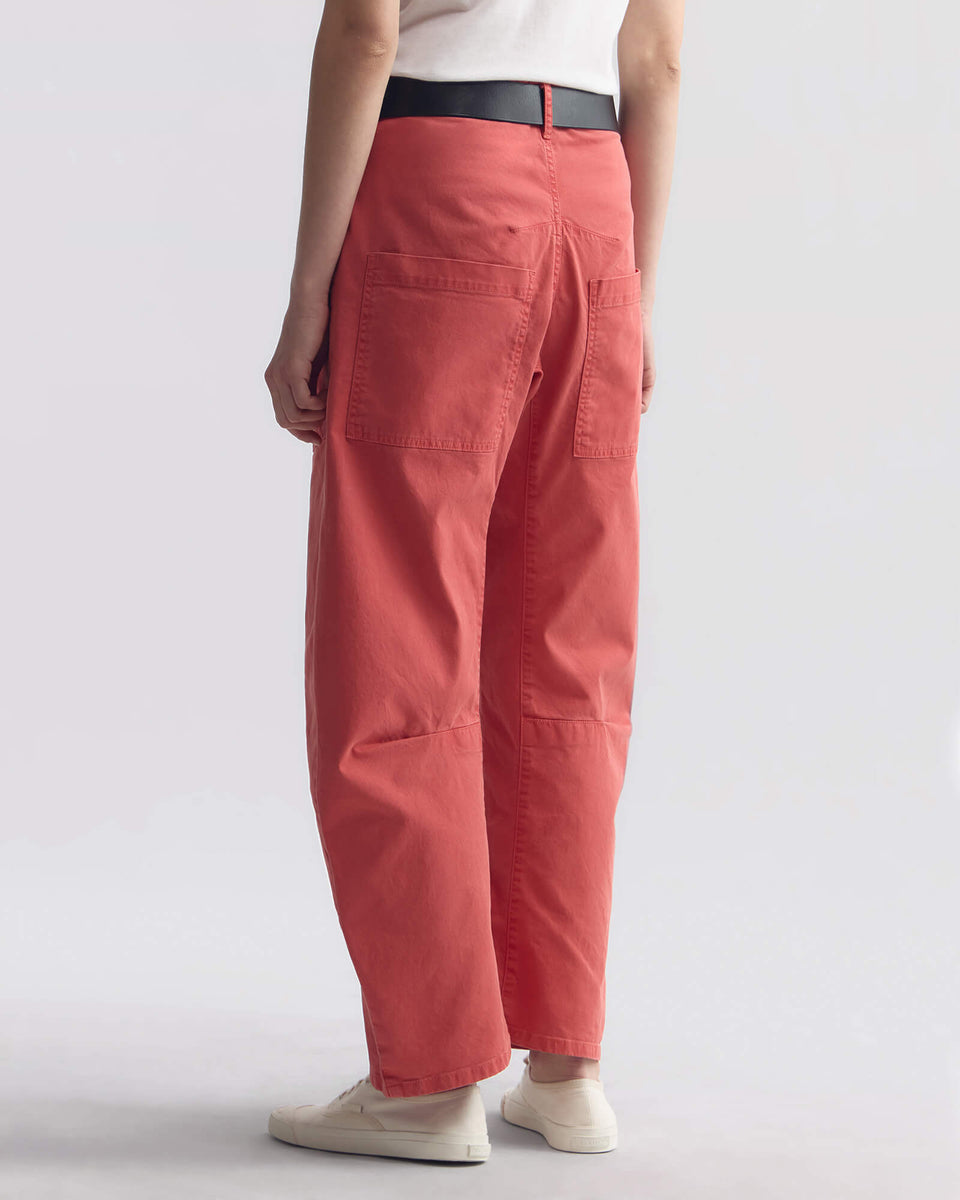 SHON COTTON PANT IN VINTAGE WASHED - FADED RED