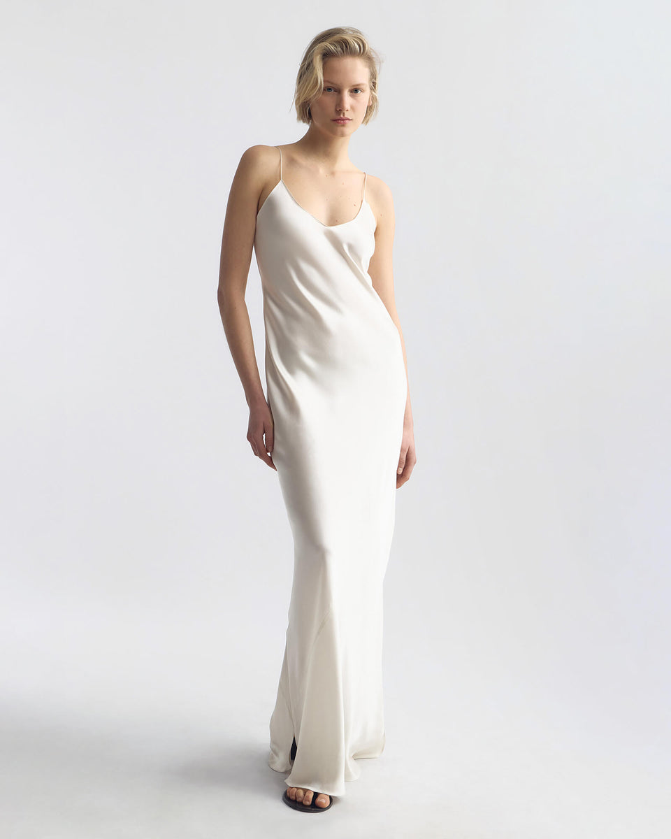 CAMI SILK GOWN IN IVORY