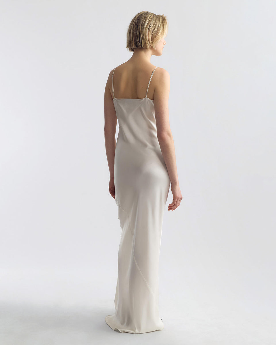 CAMI SILK GOWN IN IVORY