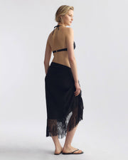 SQUARE SILK SCARF IN BLACK