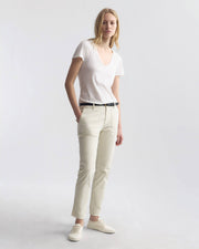 JENNA COTTON PANT IN STONE