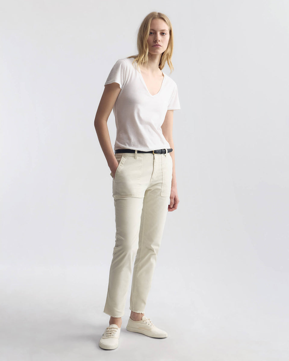 JENNA COTTON PANT IN STONE