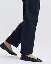 LEATHER BALLET FLAT IN BLACK