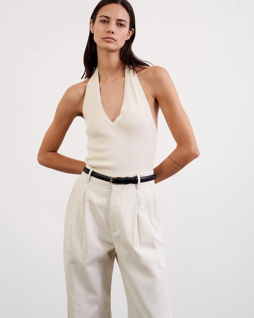 IVEY SILK HALTER IN IVORY