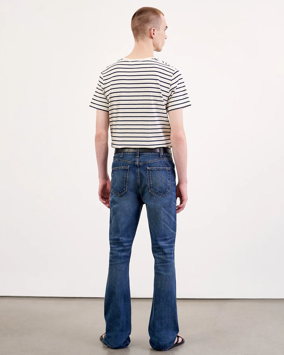 PIERRE TEE IN NAVY/IVORY STRIPE