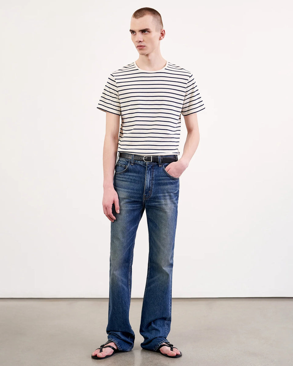 PIERRE TEE IN NAVY/IVORY STRIPE