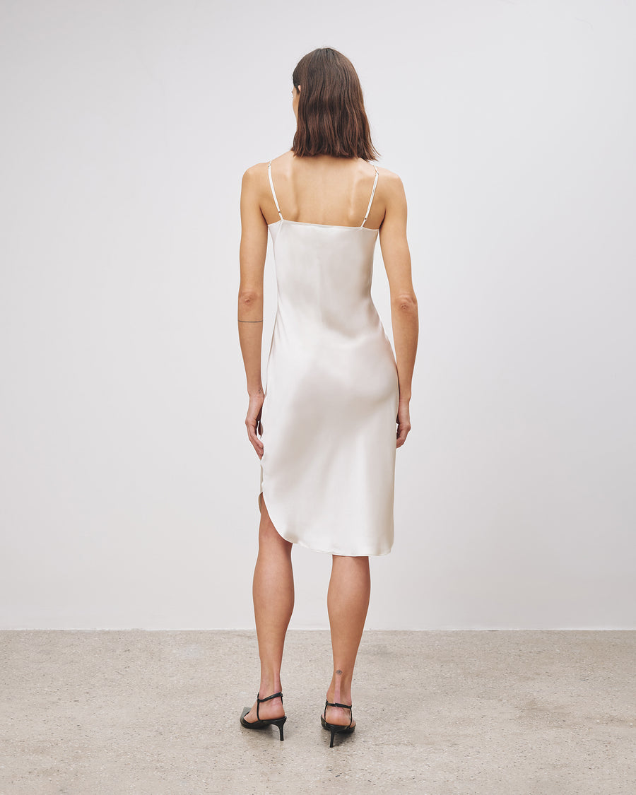 Ivory slip dress short hotsell
