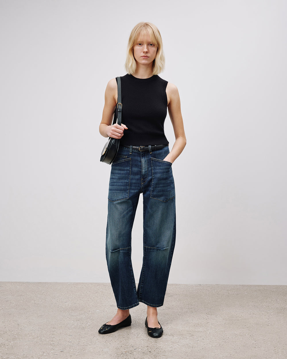 MAY CASHMERE TANK IN DARK NAVY