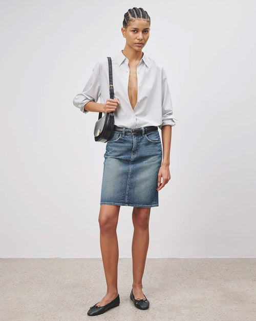 MICAH DENIM SKIRT IN CLASSIC WASH