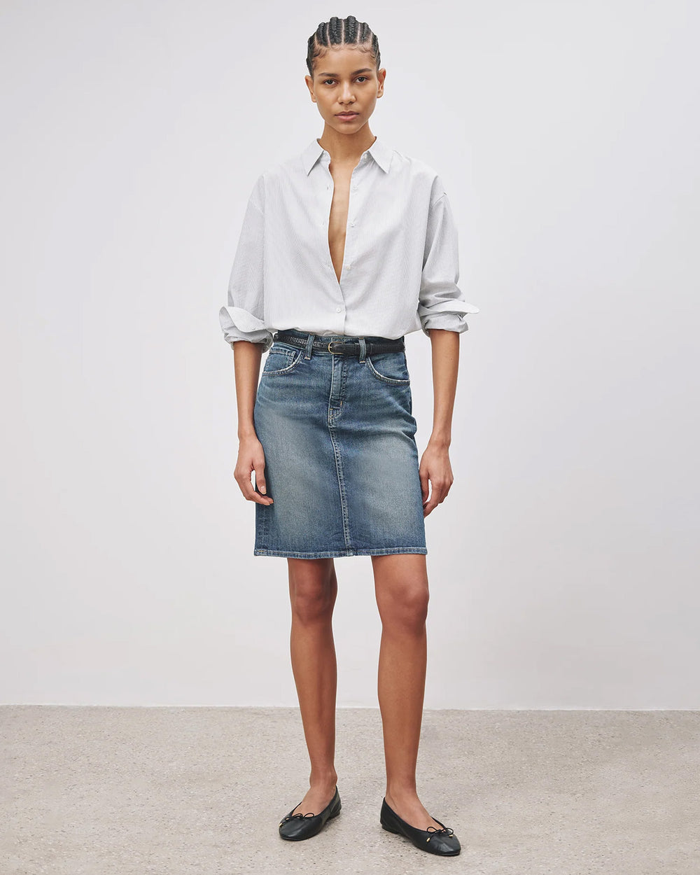 MICAH DENIM SKIRT IN CLASSIC WASH