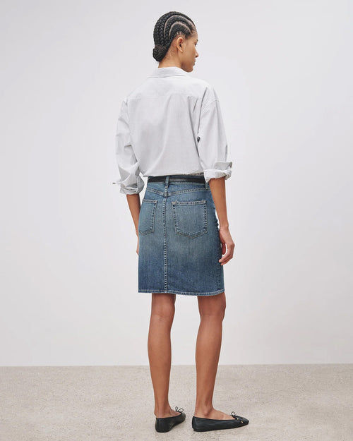 MICAH DENIM SKIRT IN CLASSIC WASH