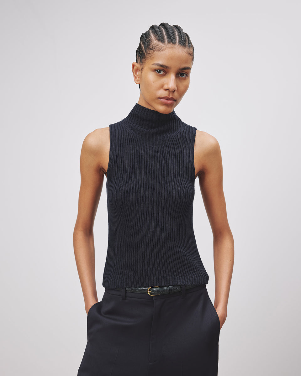 SONIA SWEATER TANK IN DARK NAVY