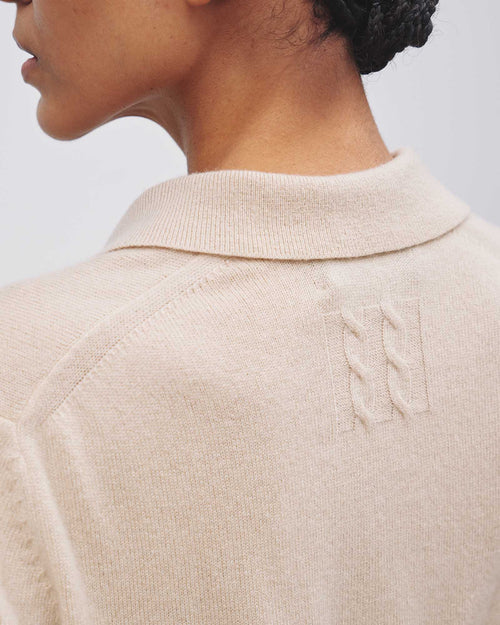 MILOS CASHMERE POLO IN TAUPE