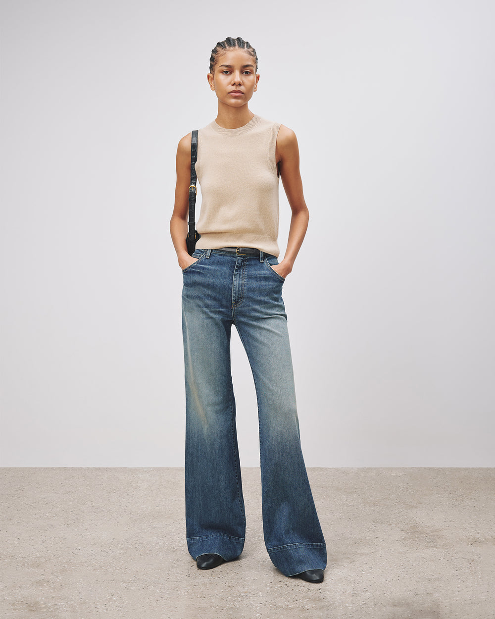 MAY CASHMERE TANK IN TAUPE