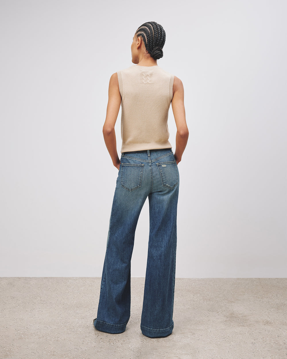 MAY CASHMERE TANK IN TAUPE